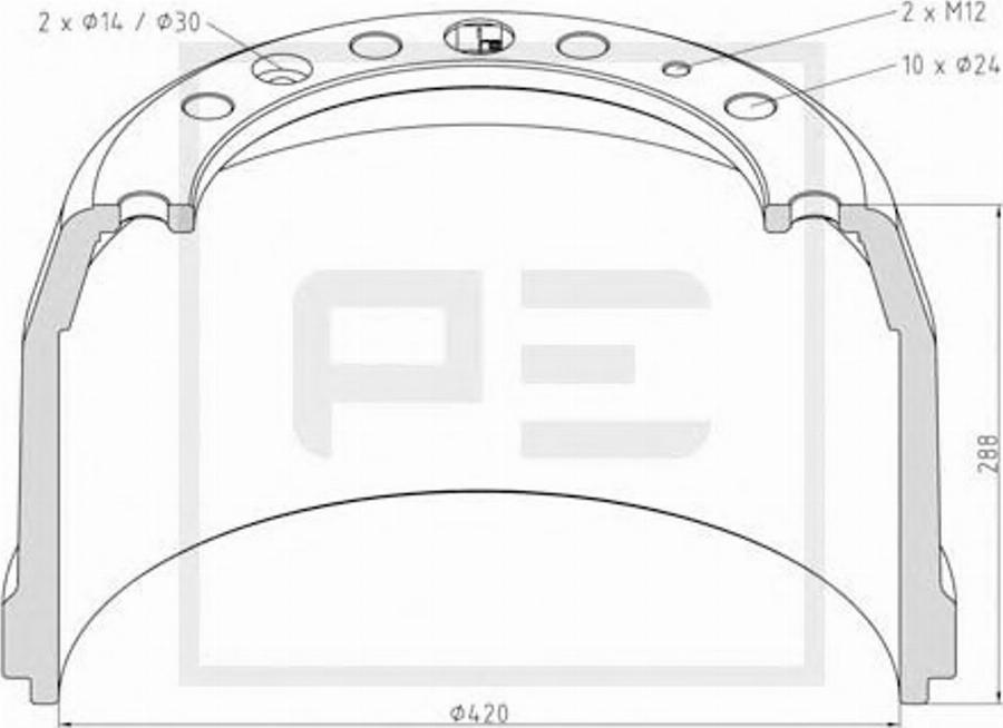 PE Automotive 106.063-00A - Brake Drum car-mod.net