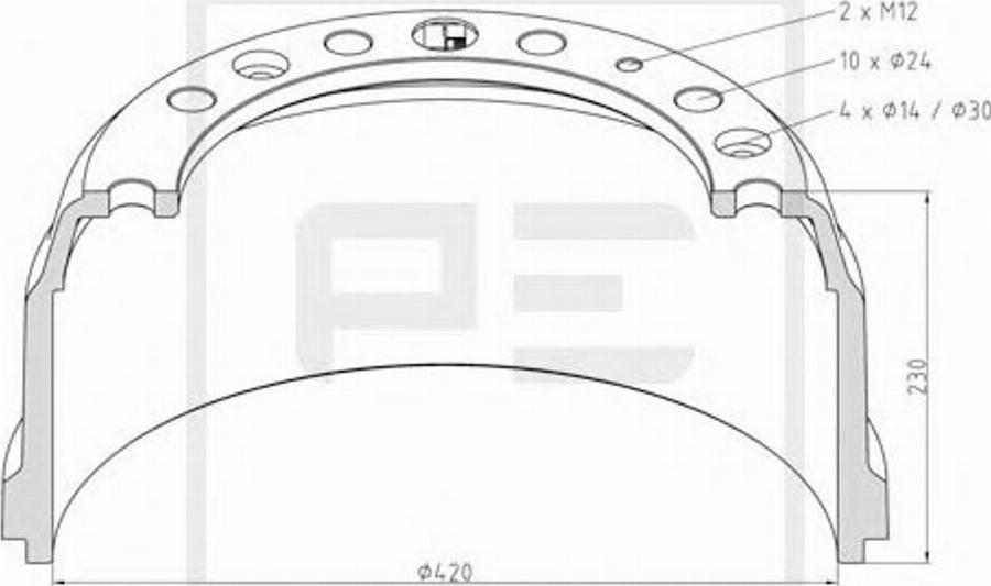 PE Automotive 106.016-00A - Brake Drum car-mod.net
