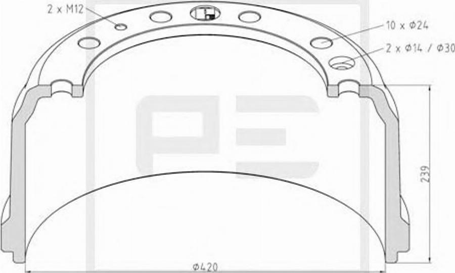 PE Automotive 106.086-00A - Brake Drum car-mod.net