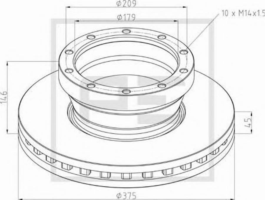 PE Automotive 106.205-00A - Brake Disc car-mod.net