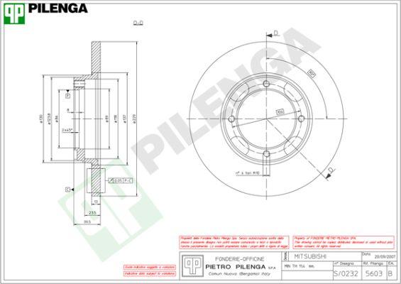 Pilenga 5603 - Brake Disc car-mod.net