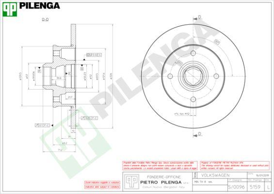 Pilenga 5159 - Brake Disc car-mod.net