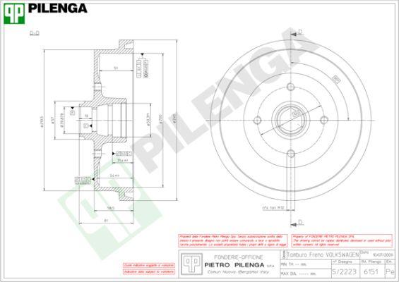 Pilenga 6151 - Brake Drum car-mod.net