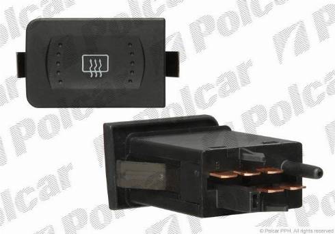 Polcar 9541P-40 - Switch, rear window heating car-mod.net