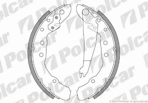 Polcar LS1655 - Drum Brake Shoe Set car-mod.net