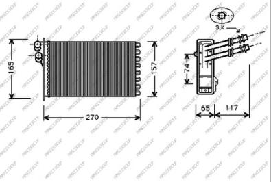 Prasco AD016H005 - Heat Exchanger, interior heating car-mod.net
