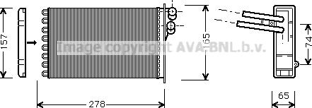 Prasco AI6156 - Heat Exchanger, interior heating car-mod.net