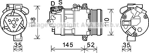 Prasco BWAK545 - Compressor, air conditioning car-mod.net