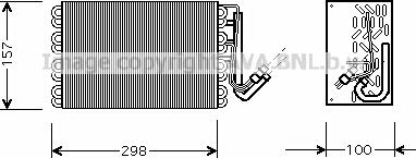 Prasco BWV308 - Evaporator, air conditioning car-mod.net