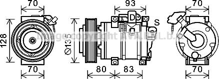 Prasco HDK283 - Compressor, air conditioning car-mod.net