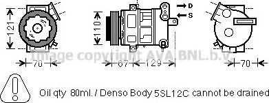 Prasco OLK558 - Compressor, air conditioning car-mod.net