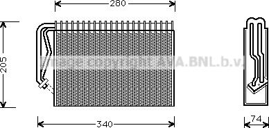 Prasco OLV289 - Evaporator, air conditioning car-mod.net