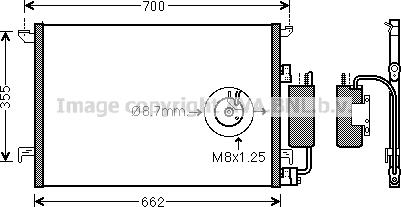 Prasco SBA5058D - Condenser, air conditioning car-mod.net