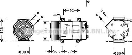 Prasco SCK016 - Compressor, air conditioning car-mod.net
