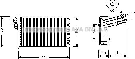 Prasco VN6175 - Heat Exchanger, interior heating car-mod.net