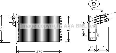 Prasco VN6173 - Heat Exchanger, interior heating car-mod.net
