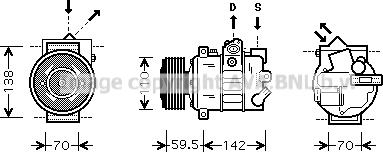 Prasco VNAK220 - Compressor, air conditioning car-mod.net