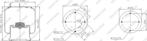 Prime-Ride 1R14-705 - Bellow, air suspension car-mod.net