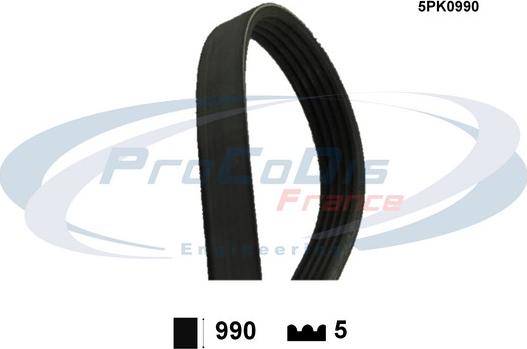 Procodis France 5PK0990 - V-Ribbed Belt car-mod.net