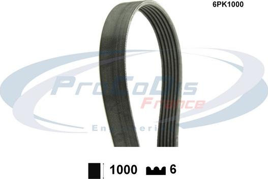 Procodis France 6PK1000 - V-Ribbed Belt car-mod.net