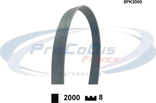 Procodis France 8PK2000 - V-Ribbed Belt car-mod.net