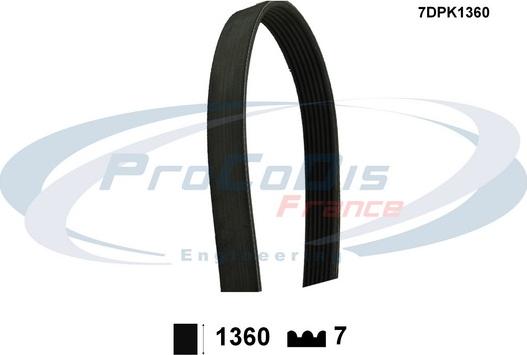 Procodis France 7DPK1360 - V-Ribbed Belt car-mod.net