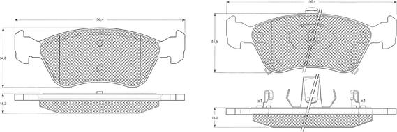 Procodis France PF1224 - Brake Pad Set, disc brake car-mod.net