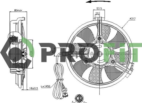 Profit 1850-0001 - Fan, radiator car-mod.net