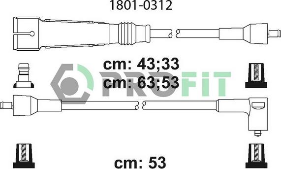 Profit 1801-0312 - Ignition Cable Kit car-mod.net