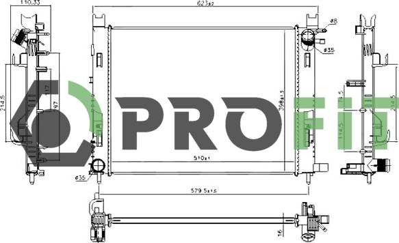 Profit 1740-0177 - Radiator, engine cooling car-mod.net