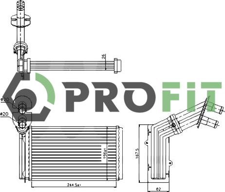 Profit 1760-0007 - Heat Exchanger, interior heating car-mod.net