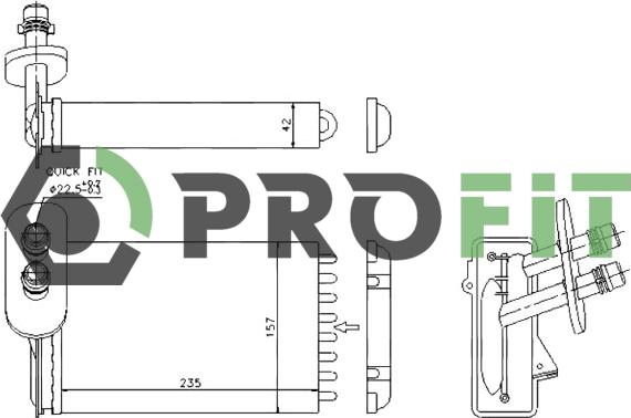 Profit 1760-0010 - Heat Exchanger, interior heating car-mod.net