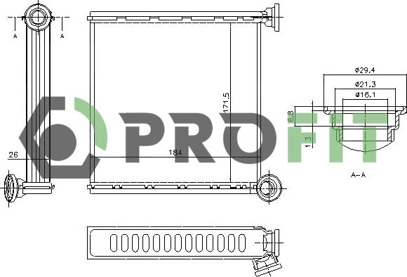Profit 1760-0012 - Heat Exchanger, interior heating car-mod.net