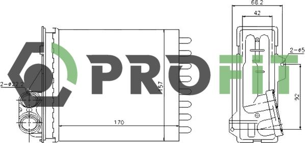 Profit 1760-0085 - Heat Exchanger, interior heating car-mod.net
