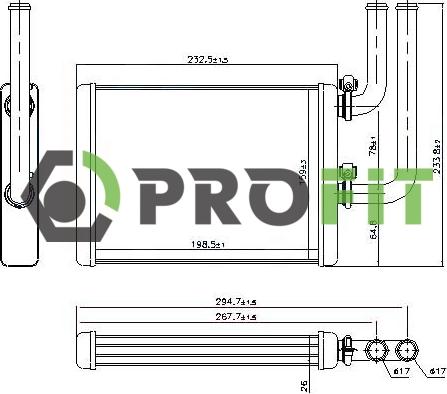 Profit 1760-0827 - Heat Exchanger, interior heating car-mod.net