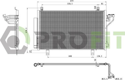 Profit 1770-0536 - Condenser, air conditioning car-mod.net