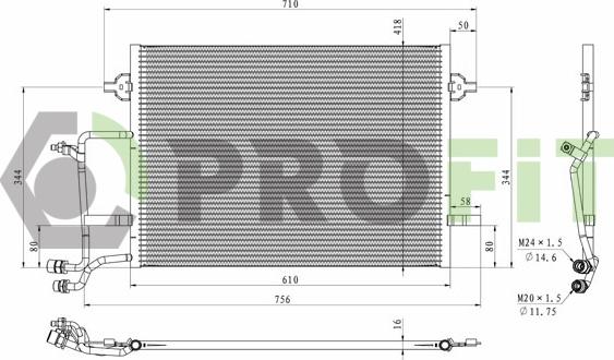 Profit 1770-0015 - Condenser, air conditioning car-mod.net