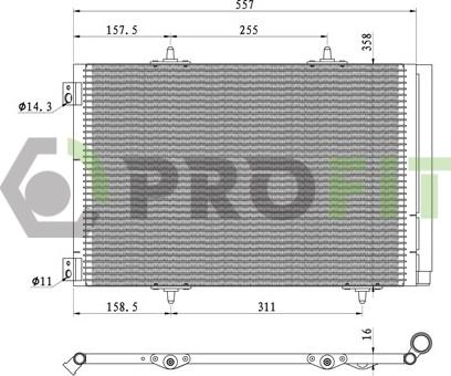 Profit 1770-0105 - Condenser, air conditioning car-mod.net