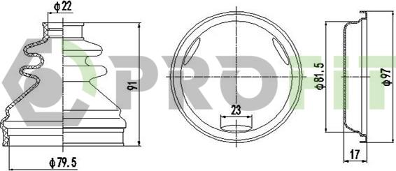 Profit 2810-0015 XLB - Bellow, drive shaft car-mod.net