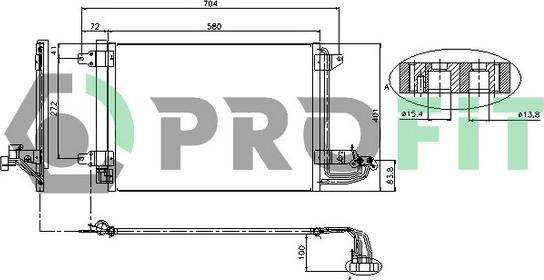 Profit PR 9558C1 - Condenser, air conditioning car-mod.net