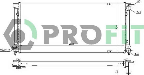 Profit PR 9521A1 - Radiator, engine cooling car-mod.net