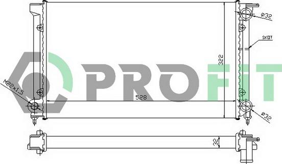 Profit PR 9521A3 - Radiator, engine cooling car-mod.net