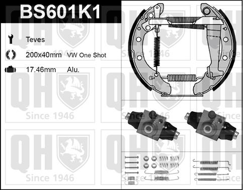 Quinton Hazell BS601K1 - Drum Brake Shoe Set car-mod.net