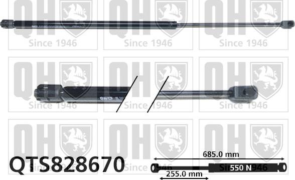 Quinton Hazell QTS828670 - Gas Spring, boot, cargo area car-mod.net