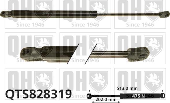 Quinton Hazell QTS828319 - Gas Spring, boot, cargo area car-mod.net