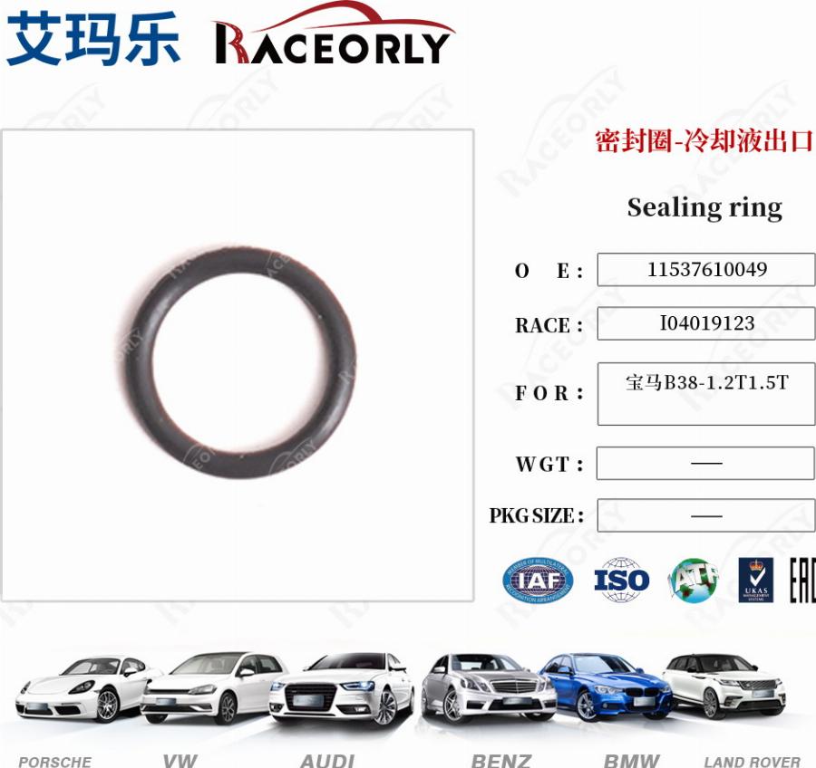 RACEORLY I04019123 - Seal, coolant tube car-mod.net