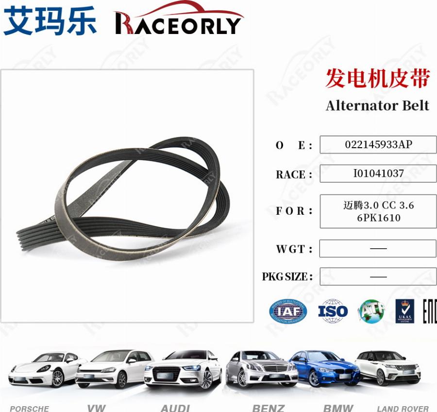 RACEORLY I01041037 - V-Ribbed Belt car-mod.net