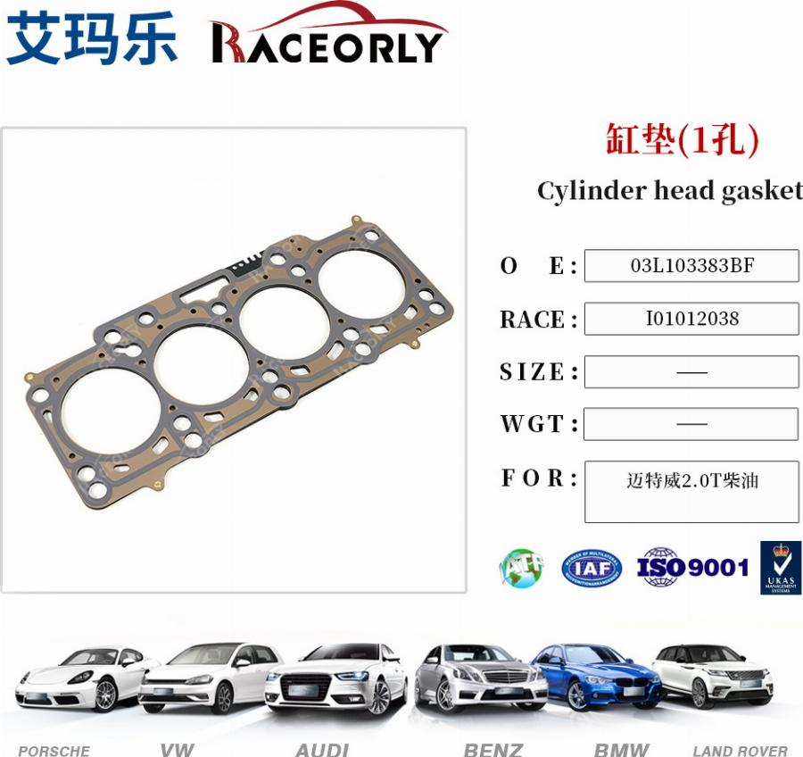 RACEORLY I01012038 - Gasket, cylinder head car-mod.net