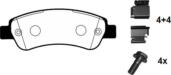 4U Autoparts 22782PU - Brake Pad Set, disc brake car-mod.net