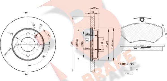 R Brake 3R10123790 - Brake Set, disc brakes car-mod.net